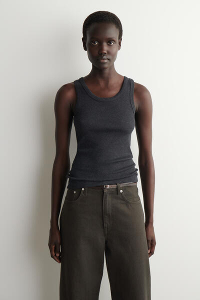 RIBBED COTTON TANK TOP