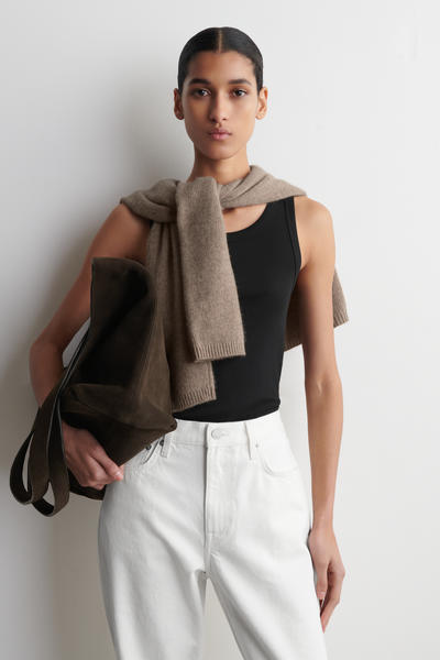 COS リブ編みコットンタンクトップ