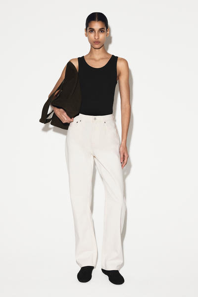 COS リブ編みコットンタンクトップ