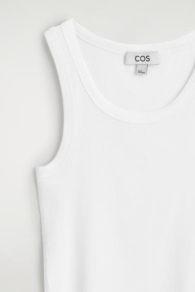 COS リブ編みコットンタンクトップ