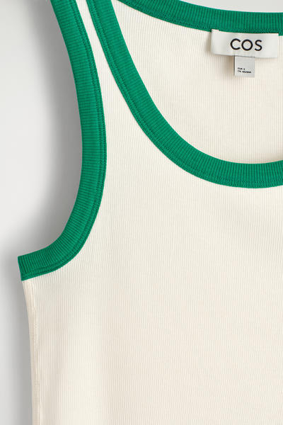 COS リブ編みコットンタンクトップ