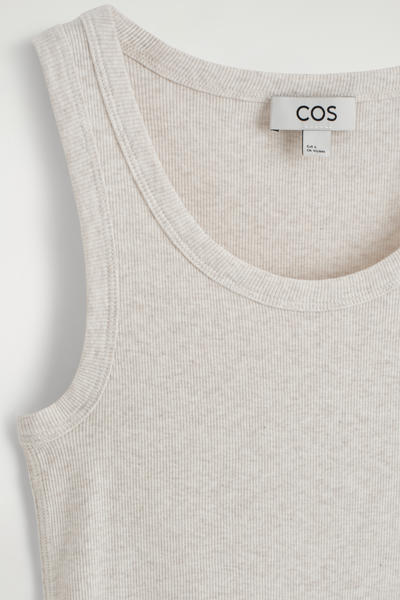 COS リブ編みコットンタンクトップ