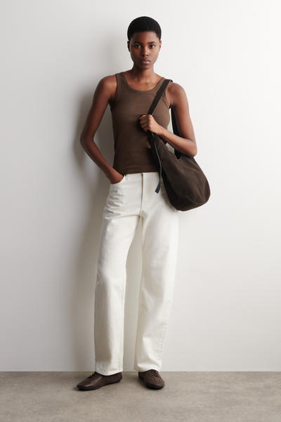 COS リブ編みコットンタンクトップ