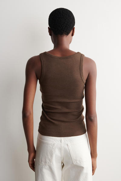 COS リブ編みコットンタンクトップ