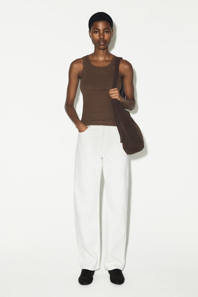 COS リブ編みコットンタンクトップ