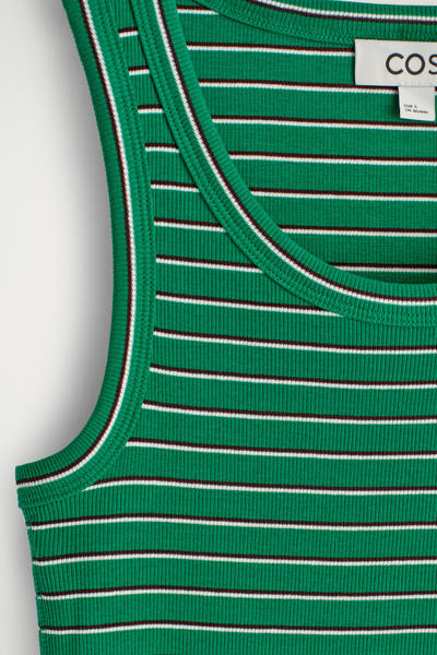 COS リブ編みコットンタンクトップ