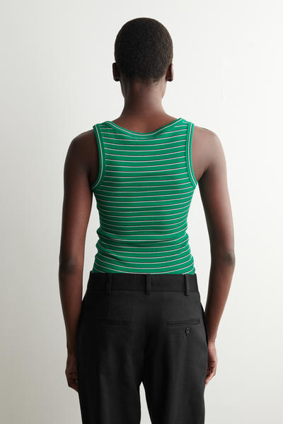 COS リブ編みコットンタンクトップ