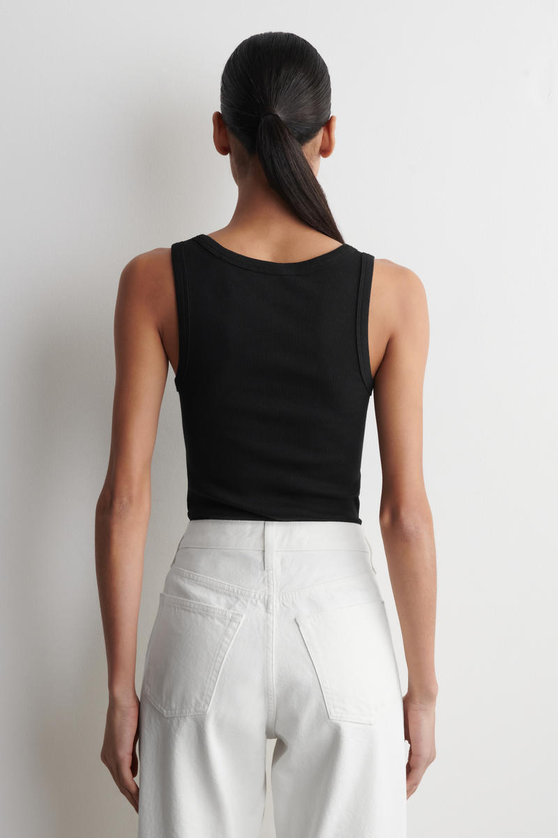 COS リブ編みコットンタンクトップ