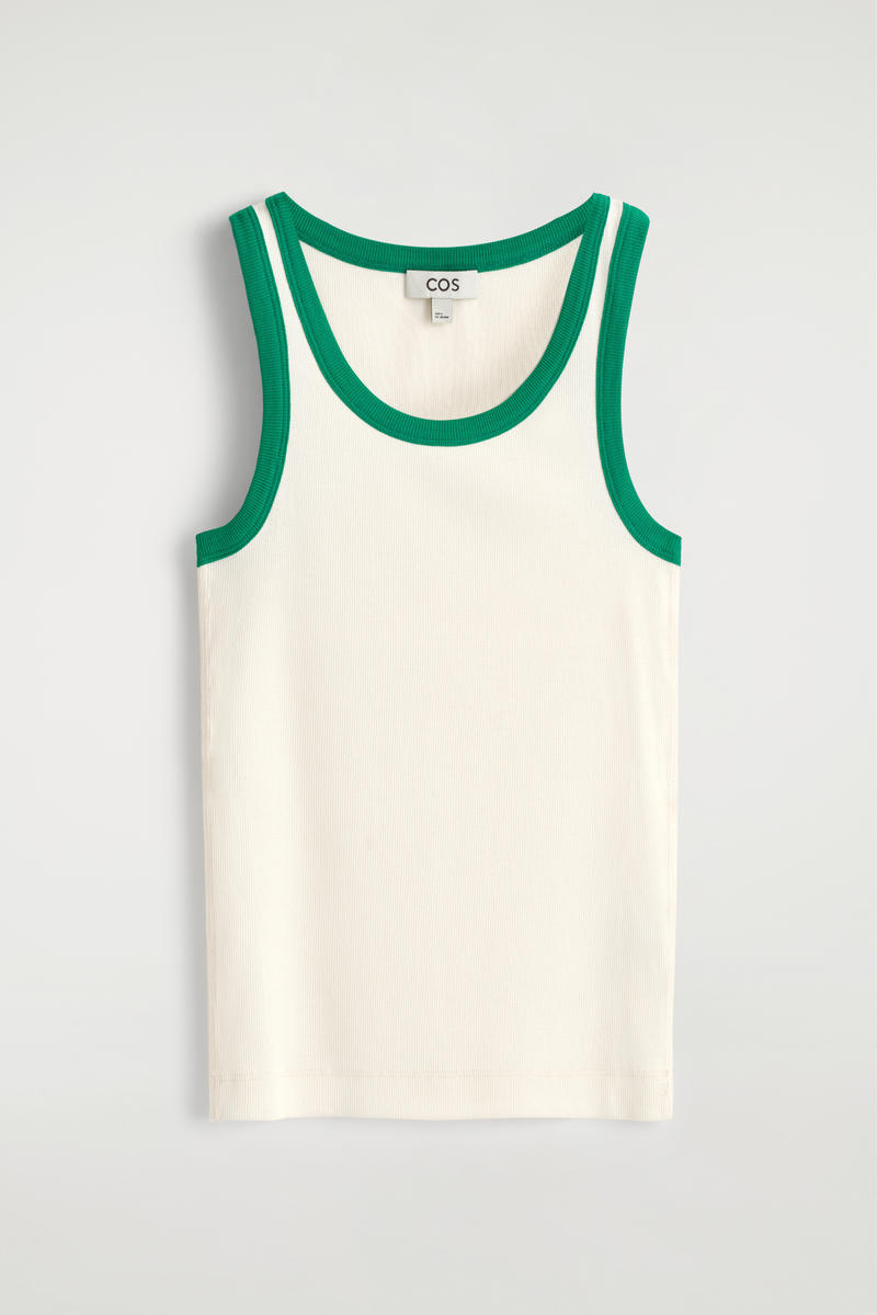 COS リブ編みコットンタンクトップ