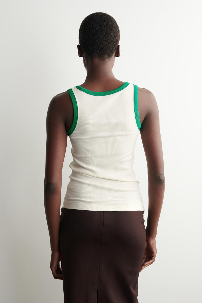 COS リブ編みコットンタンクトップ