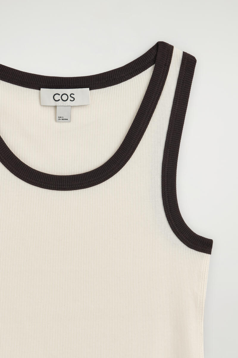 COS リブ編みコットンタンクトップ