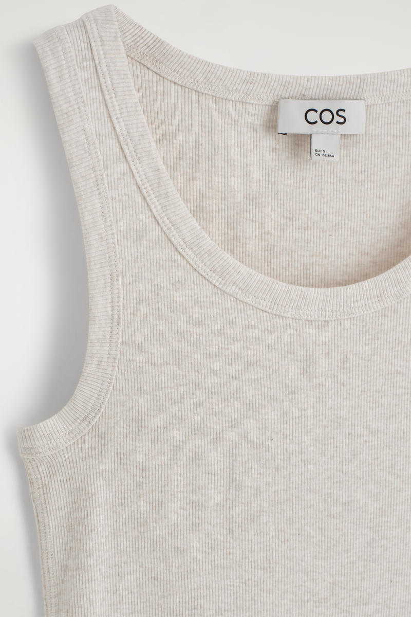 COS リブ編みコットンタンクトップ