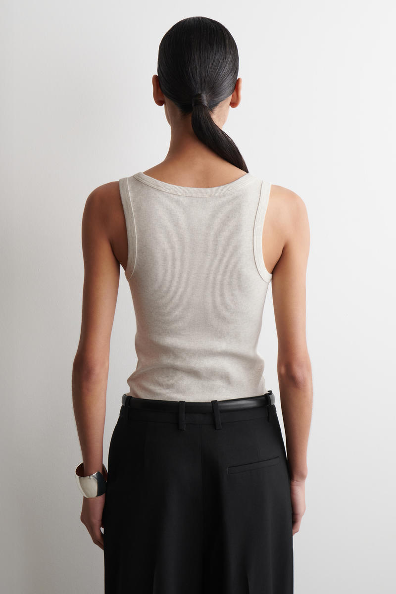 COS リブ編みコットンタンクトップ