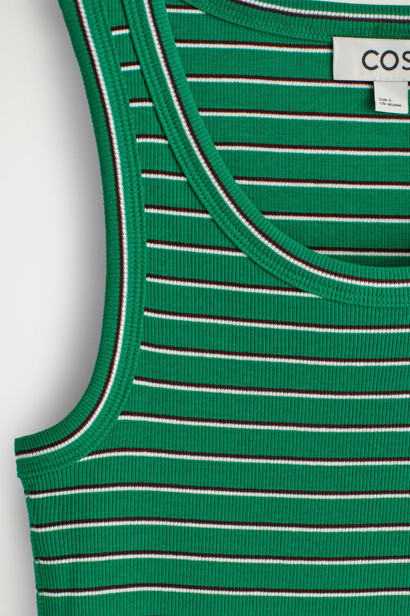 COS リブ編みコットンタンクトップ