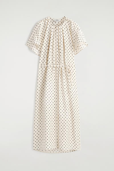 COS プリーツベルト付きミディドレス