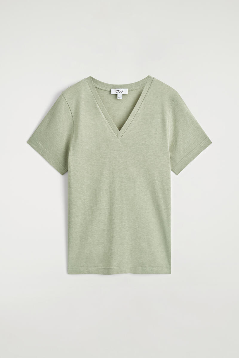 COS コットンVネックTシャツ