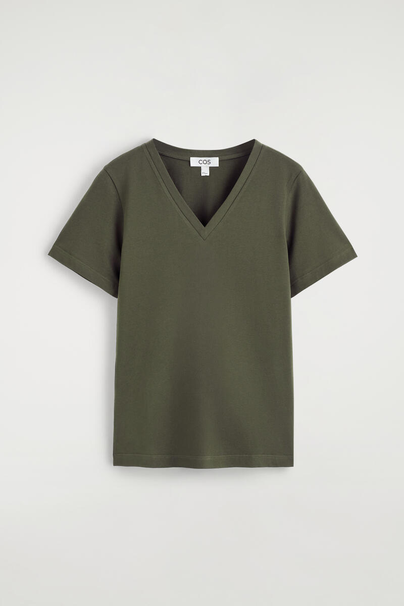 COS コットンVネックTシャツ
