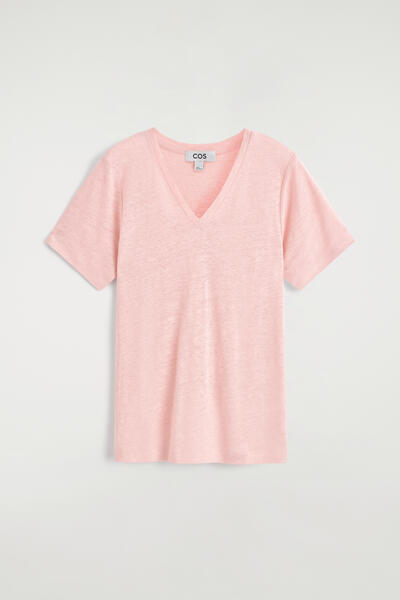 COS VネックリネンTシャツ