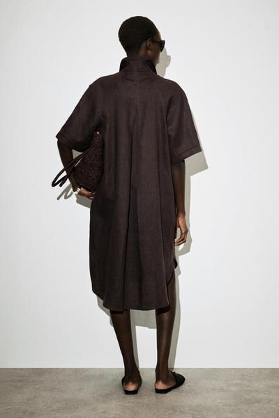 COS 半袖リネンシャツワンピース