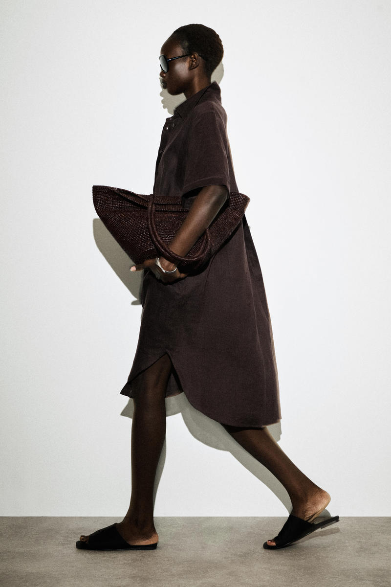 COS 半袖リネンシャツワンピース