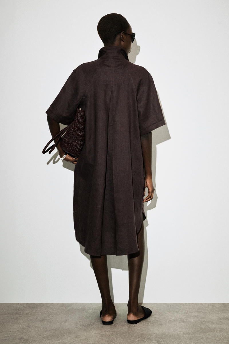 COS 半袖リネンシャツワンピース