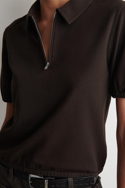 COS ジップアップポロシャツ