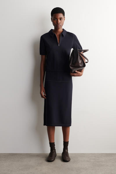 COS ジップアップポロシャツ