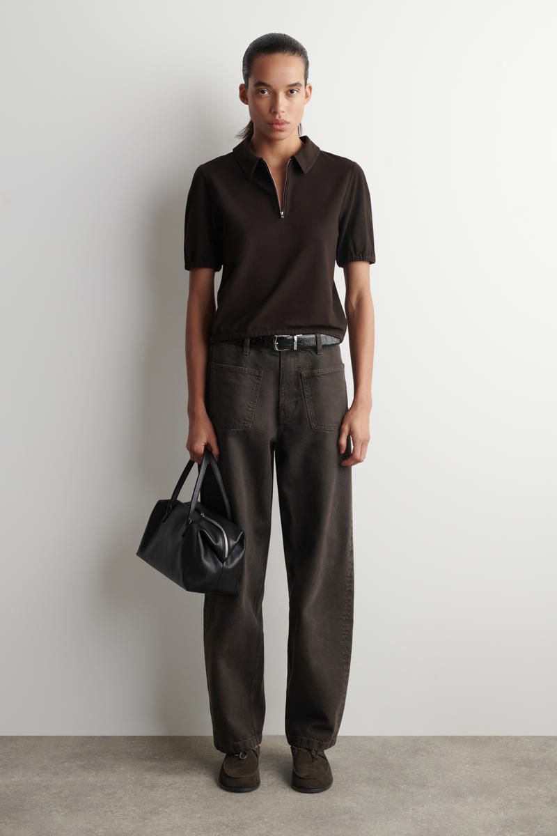 COS ジップアップポロシャツ