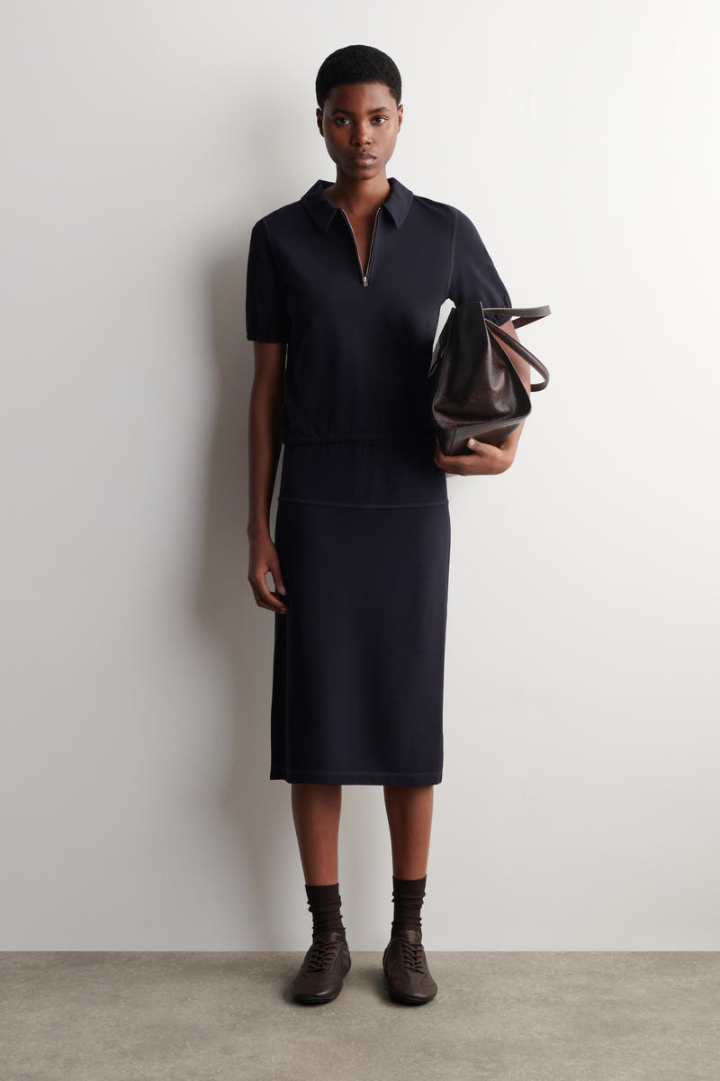 COS ジップアップポロシャツ