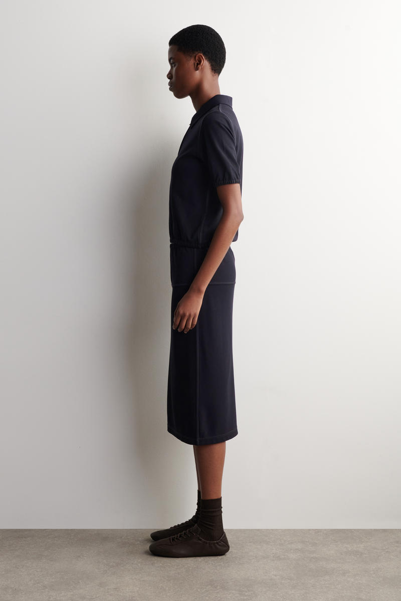 COS ジップアップポロシャツ