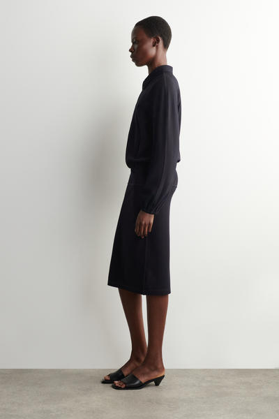 COS ドローストリング ジャージー ミディスカート