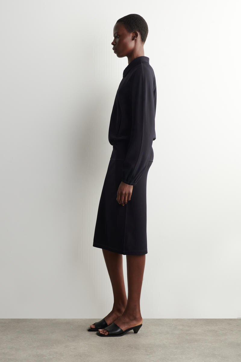 COS ドローストリング ジャージー ミディスカート