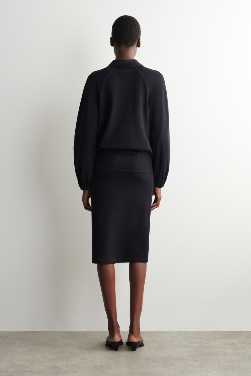 COS ドローストリング ジャージー ミディスカート