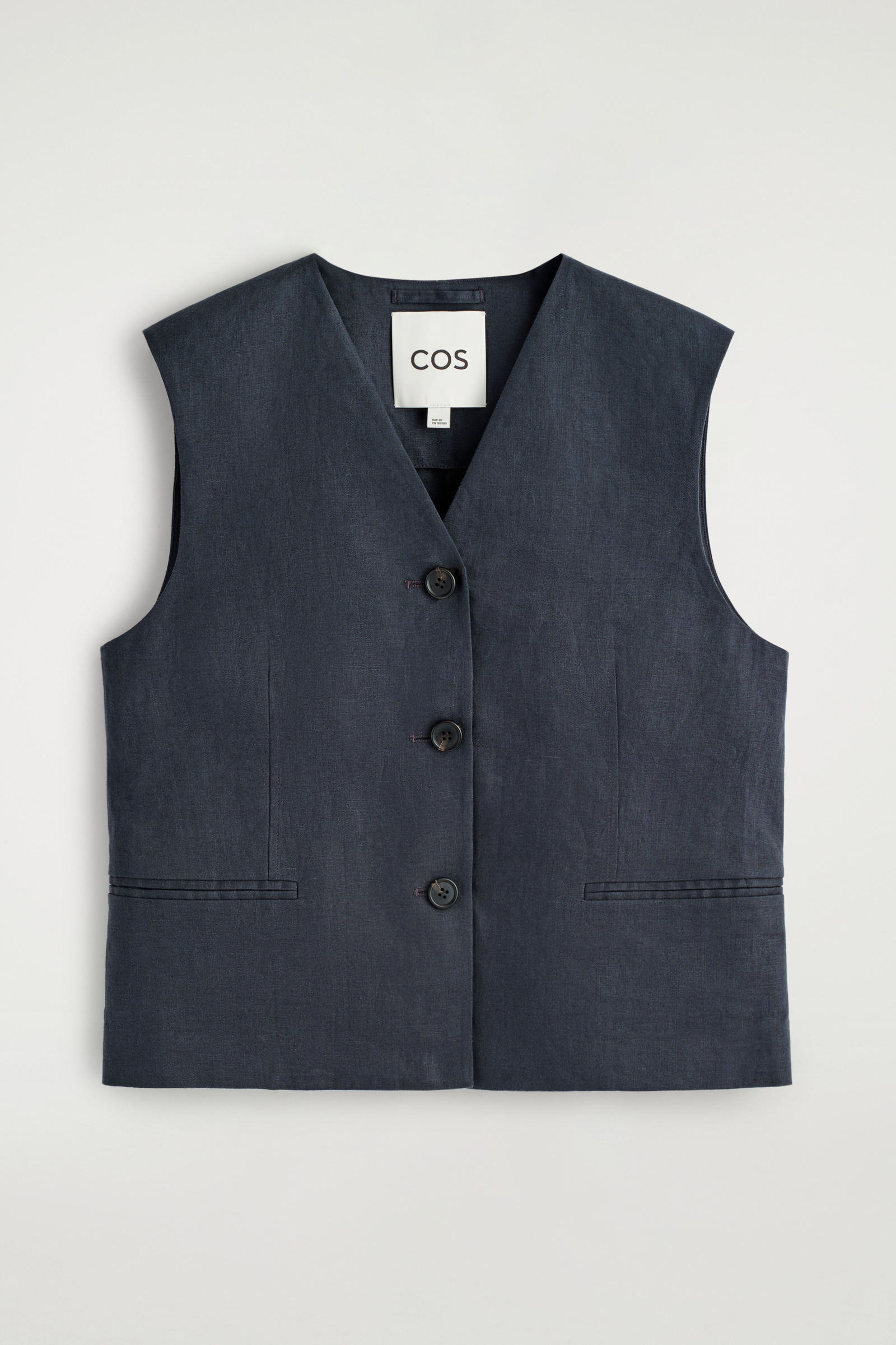 LINEN WAISTCOAT リネンベスト ネイビー｜COS コス 公式オンラインストア