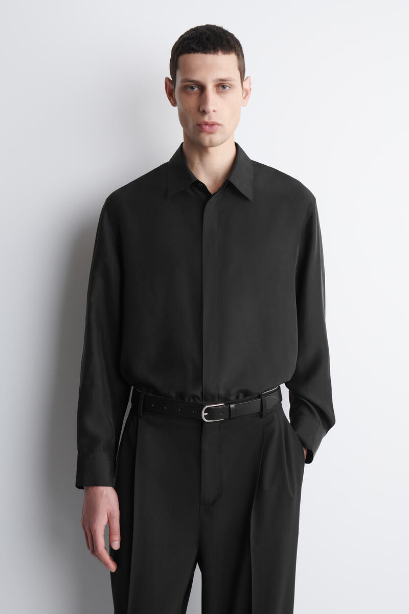 COS テーラード シルクシャツ