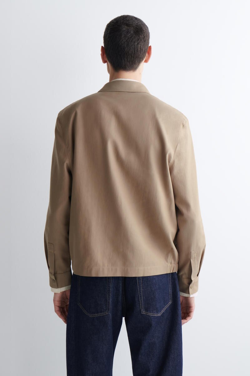 COS コントラストパネル コットンオーバーシャツ