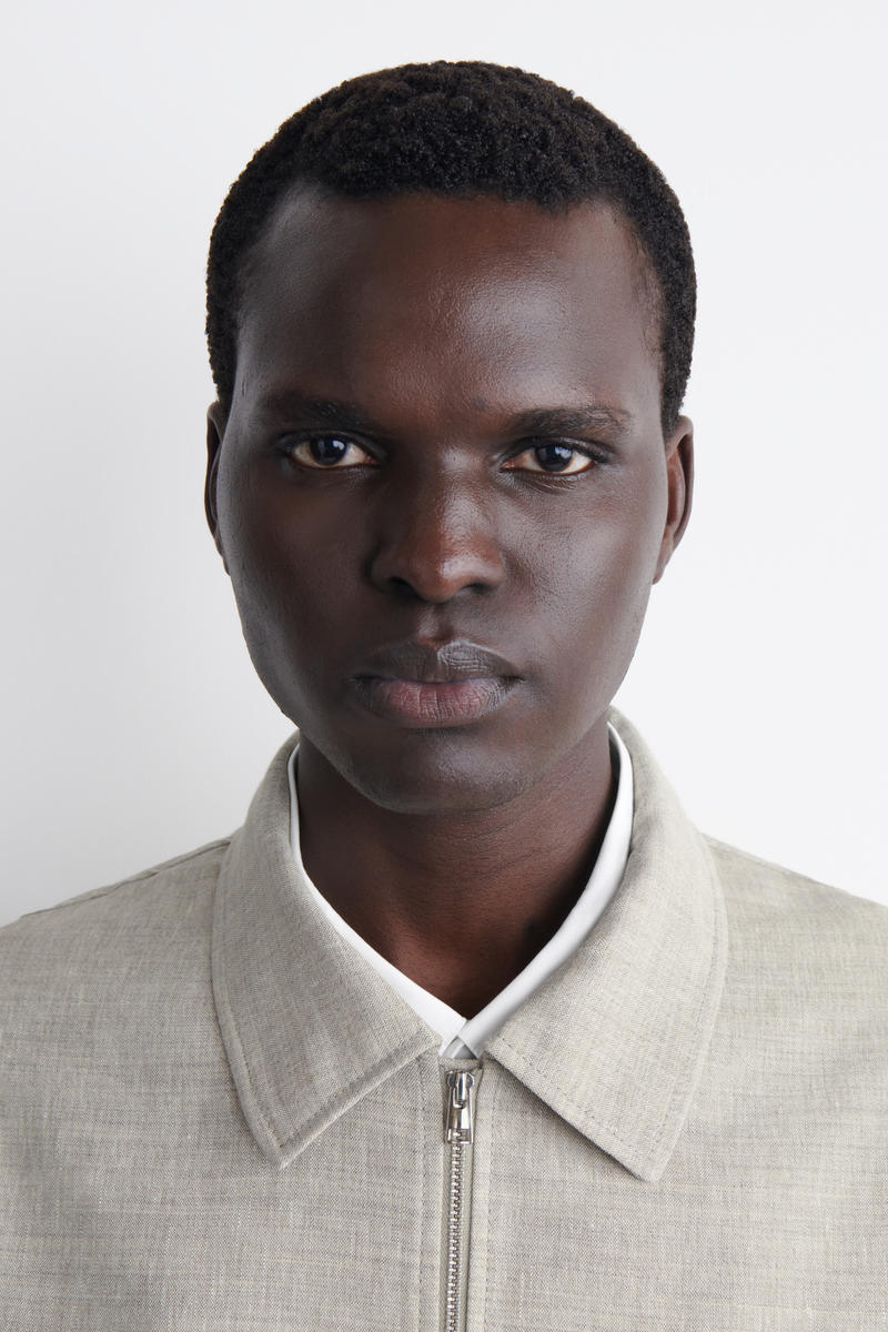 COS リネンウール 半袖ジップアップシャツ