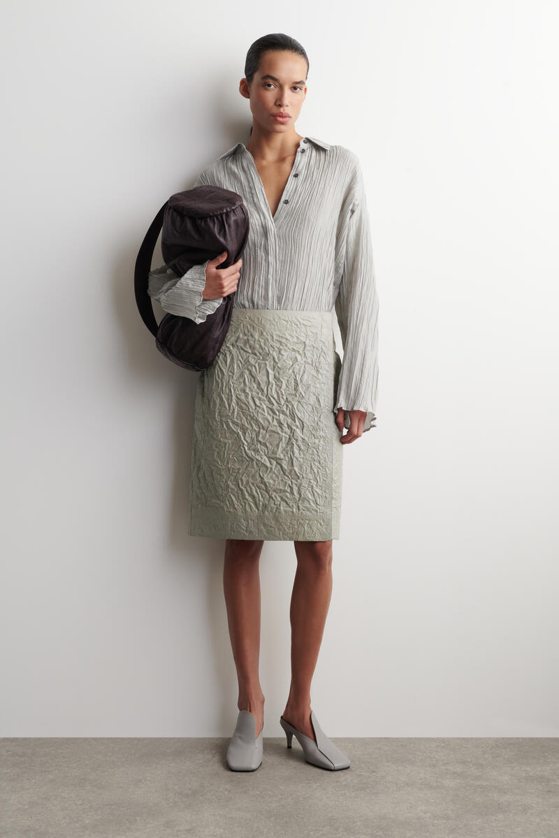 COS ドレープレザー キトンヒールミュール