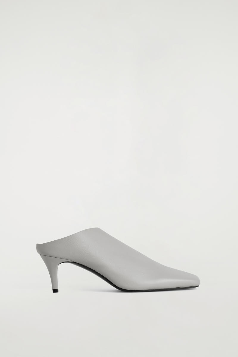 COS ドレープレザー キトンヒールミュール