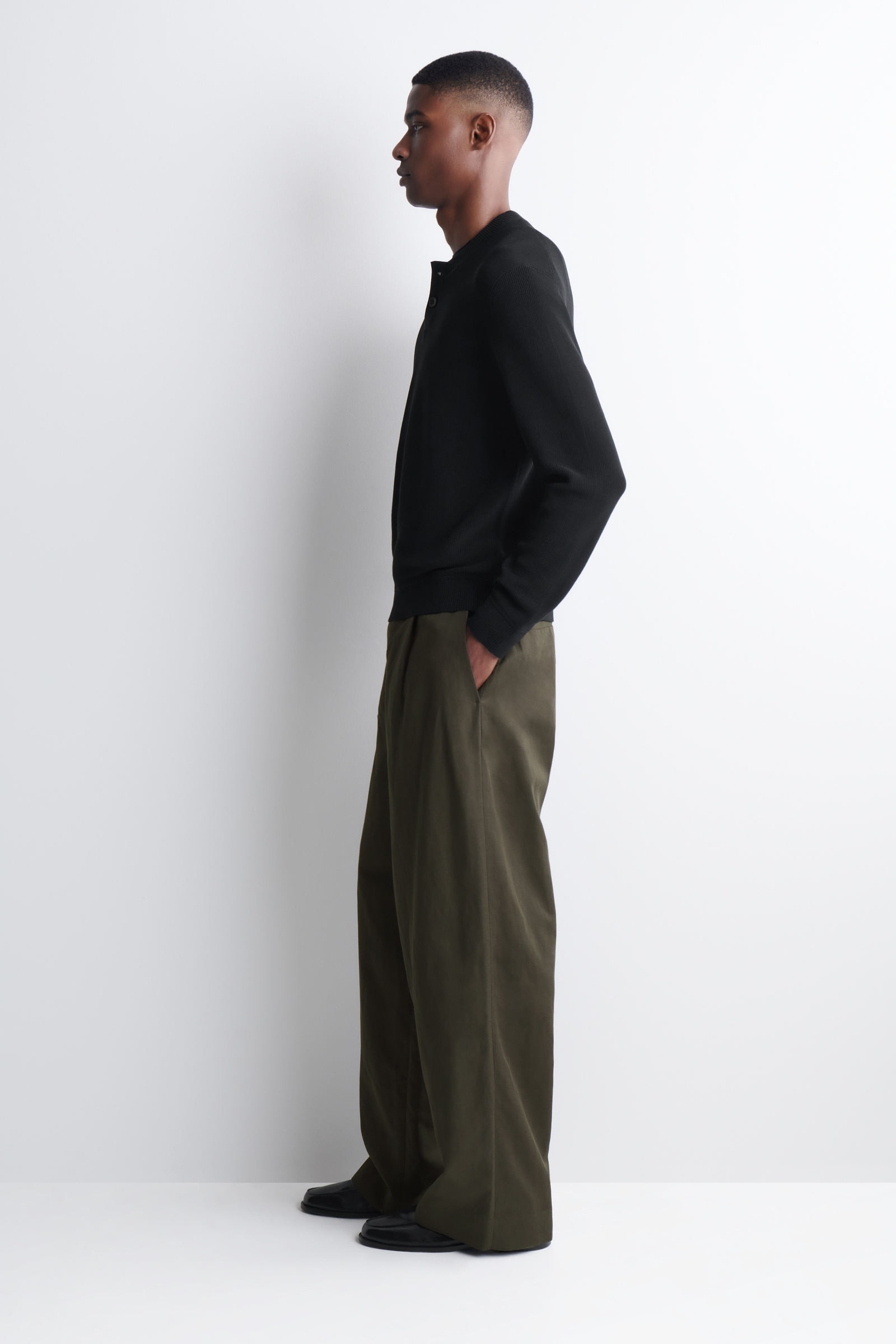 KNITTED COTTON HENLEY JUMPER ニットコットン ヘンリートップス 