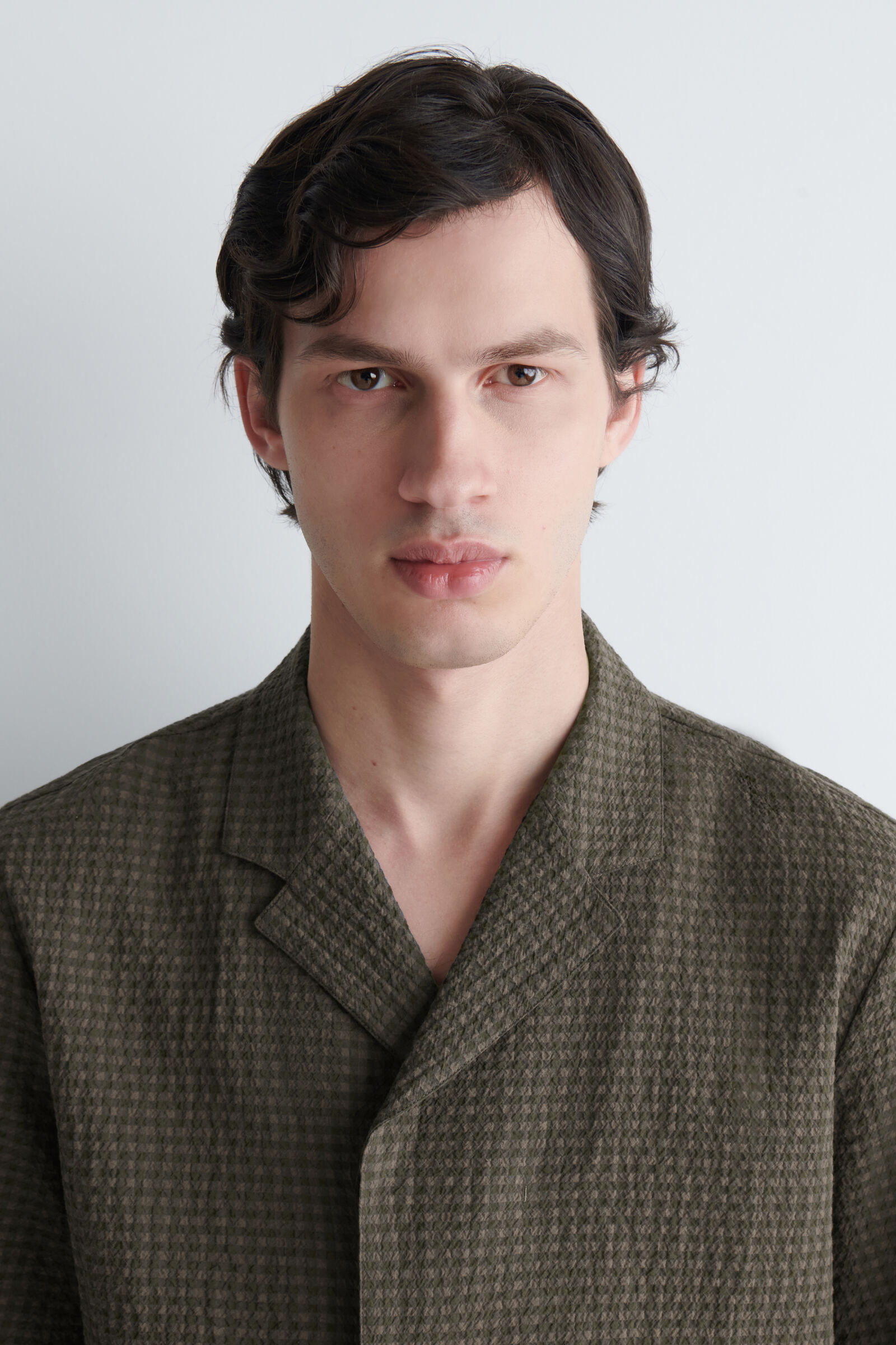 SEERSUCKER RESORT SHIRT シアサッカー リゾートシャツ グレー