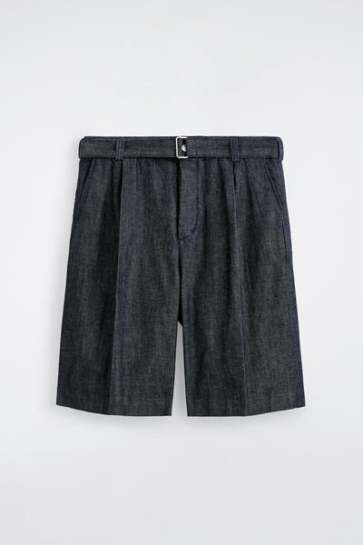 COS ベルト付き ワイドレッグ デニムショーツ