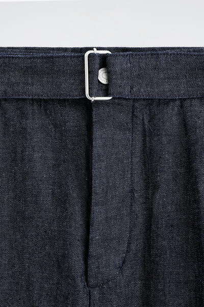 COS ベルト付き ワイドレッグ デニムショーツ