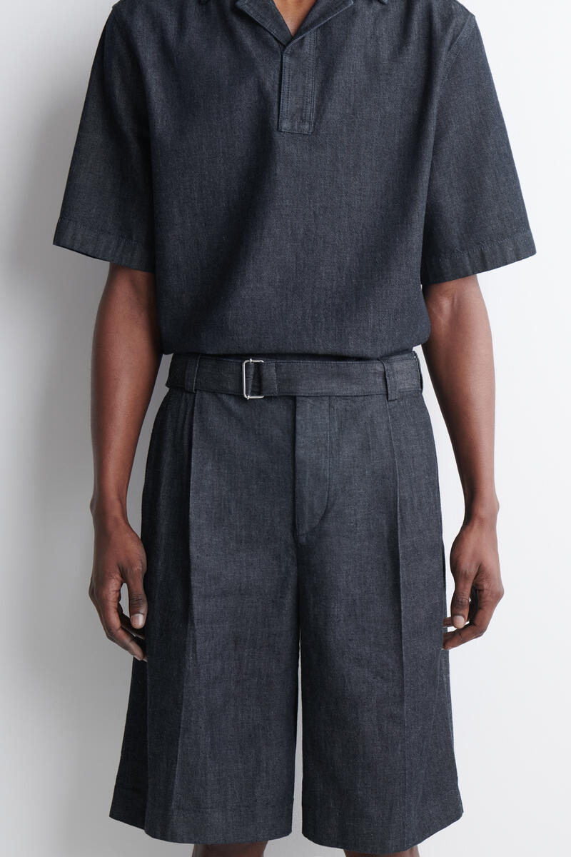 COS ベルト付き ワイドレッグ デニムショーツ