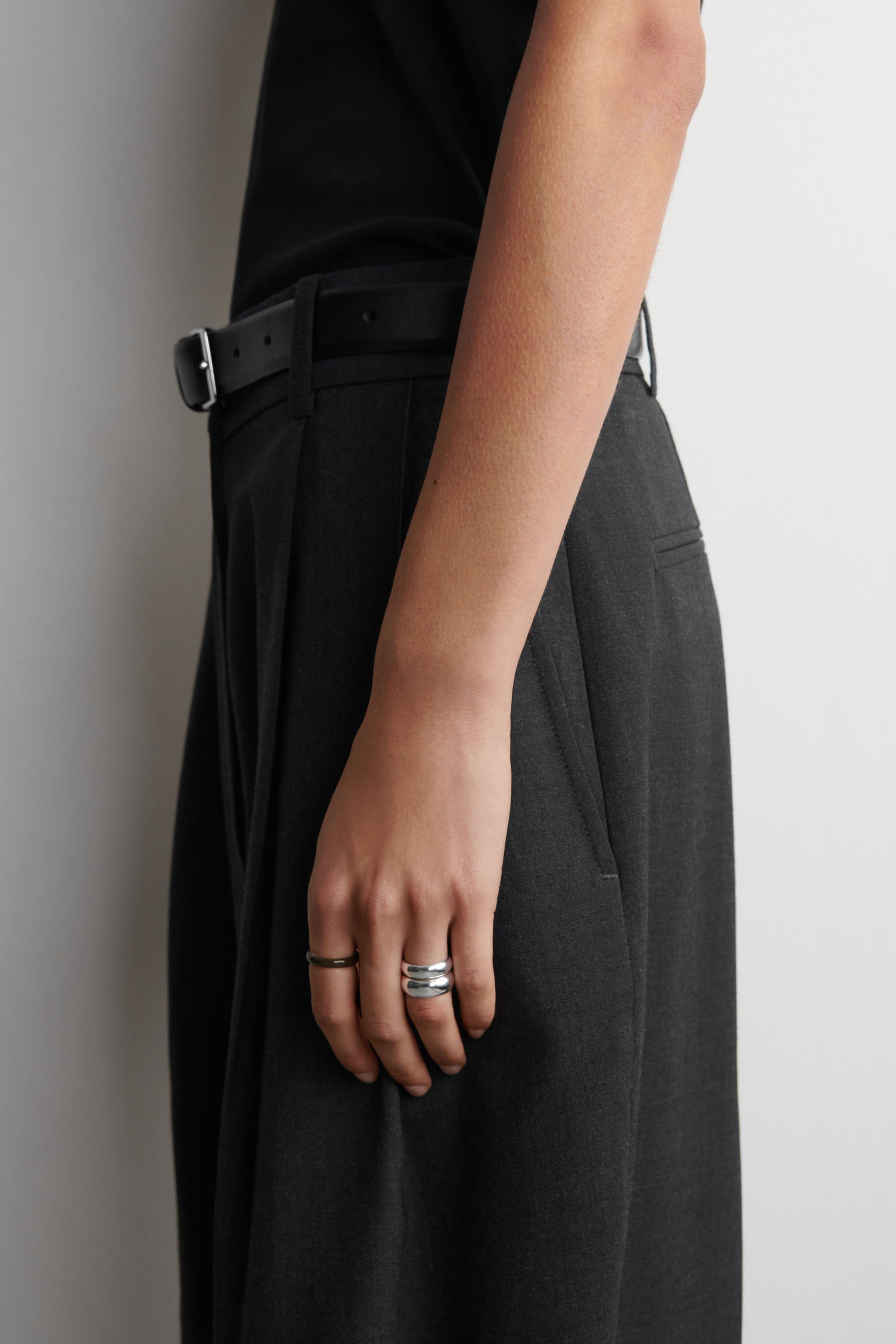 2-PACK STACKING RINGS 2個セット重ねづけリング シルバー / ブラウン