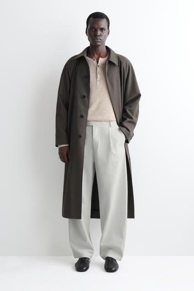 COS カシミアリネンヘンリーネックTシャツ