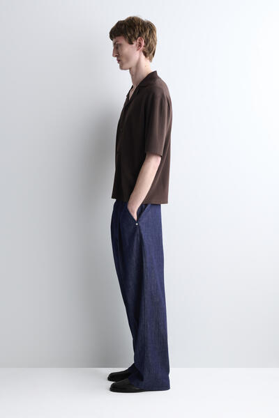 COS パンチング加工 半袖ニットシャツ