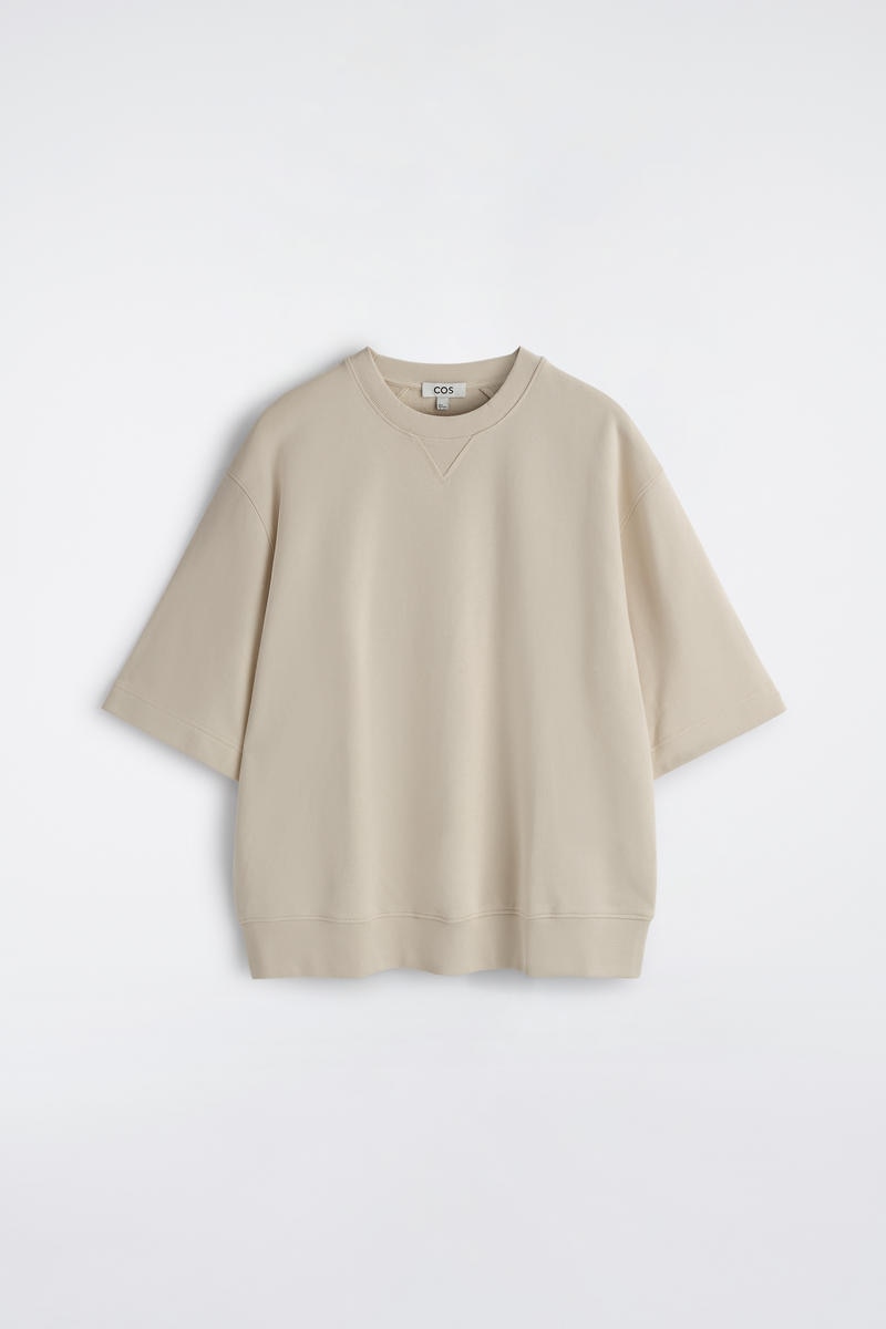 COS オーバーサイズ 半袖コットン スウェットシャツ