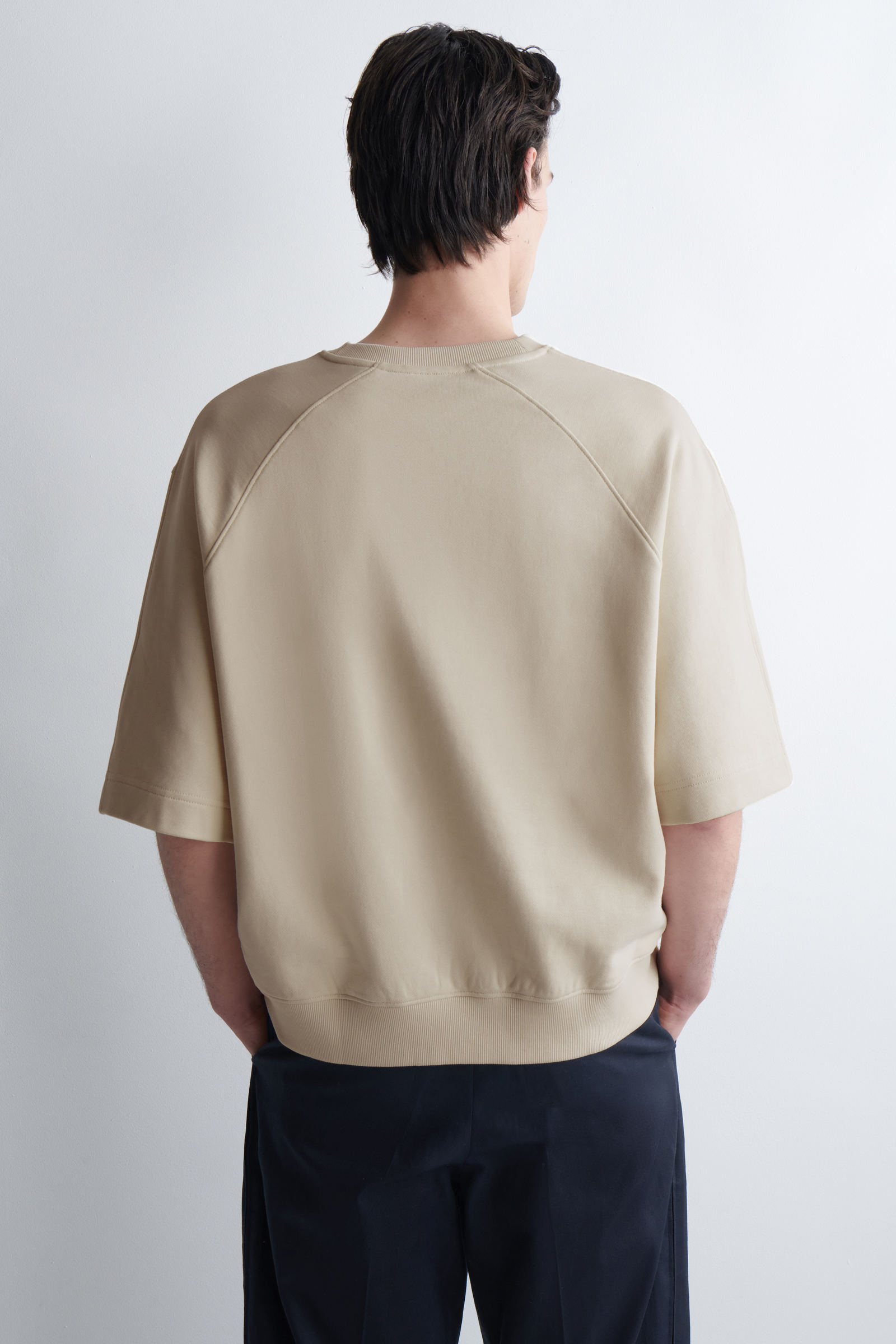 OVERSIZED SHORT-SLEEVED COTTON SWEATSHIRT オーバーサイズ 半袖 
