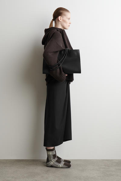 COS チェックニットソックスブーツ